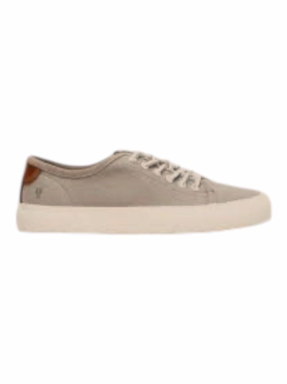 FRYE Gia Canvas Low Lace Sneakers Gray Taupe Leather Trim Women’s 9.5M